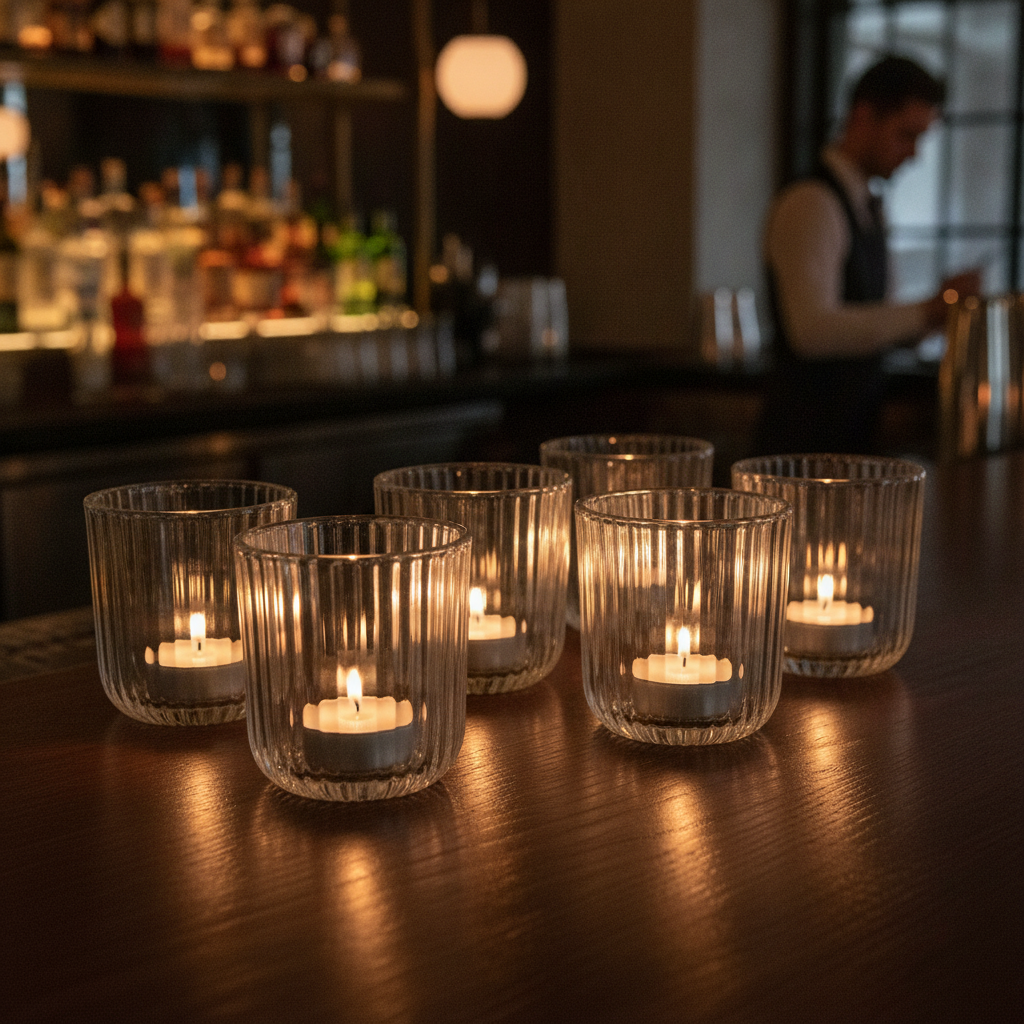 Soda Lime Candleholders 70mm for Restaurants & Bars (Pack of 6)