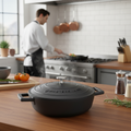 Cast Aluminium Shallow Casserole 2.5L for Home Cooking