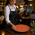 Oval Coupe Plates Rustic Orange Vitrified Ceramic for Restaurant Use (Pack of 12)