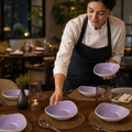 Bowls 228mm Purple Vitrified Ceramic for Tabletop Use (Pack of 12)