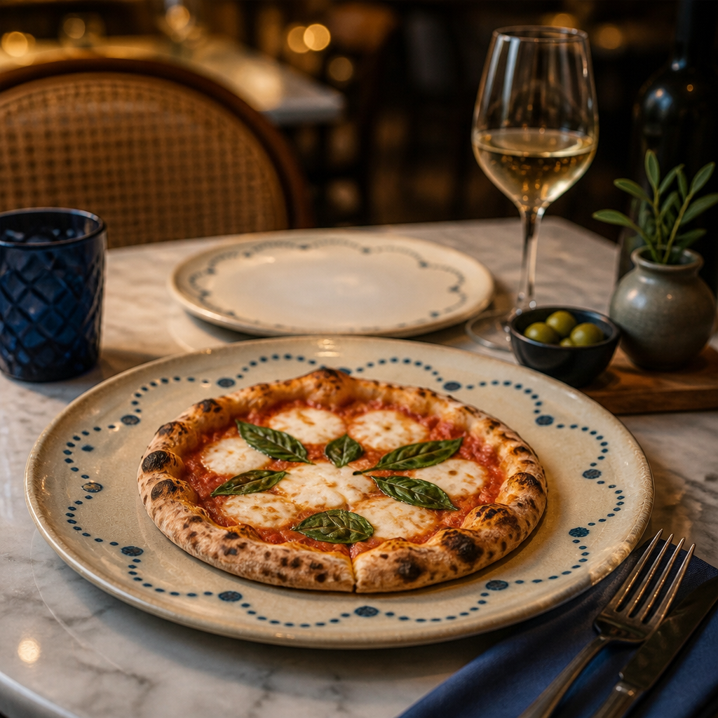 Napoli Blue Porcelain Pizza Plates 330mm for Restaurants & Pizzerias (Pack of 6)