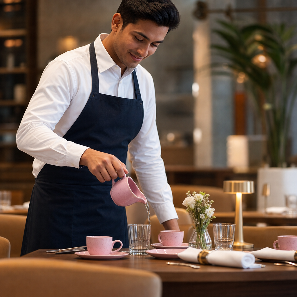 Super Vitrified Ceramic Petal Pink Jug 4oz for Table Settings (Pack of 4)