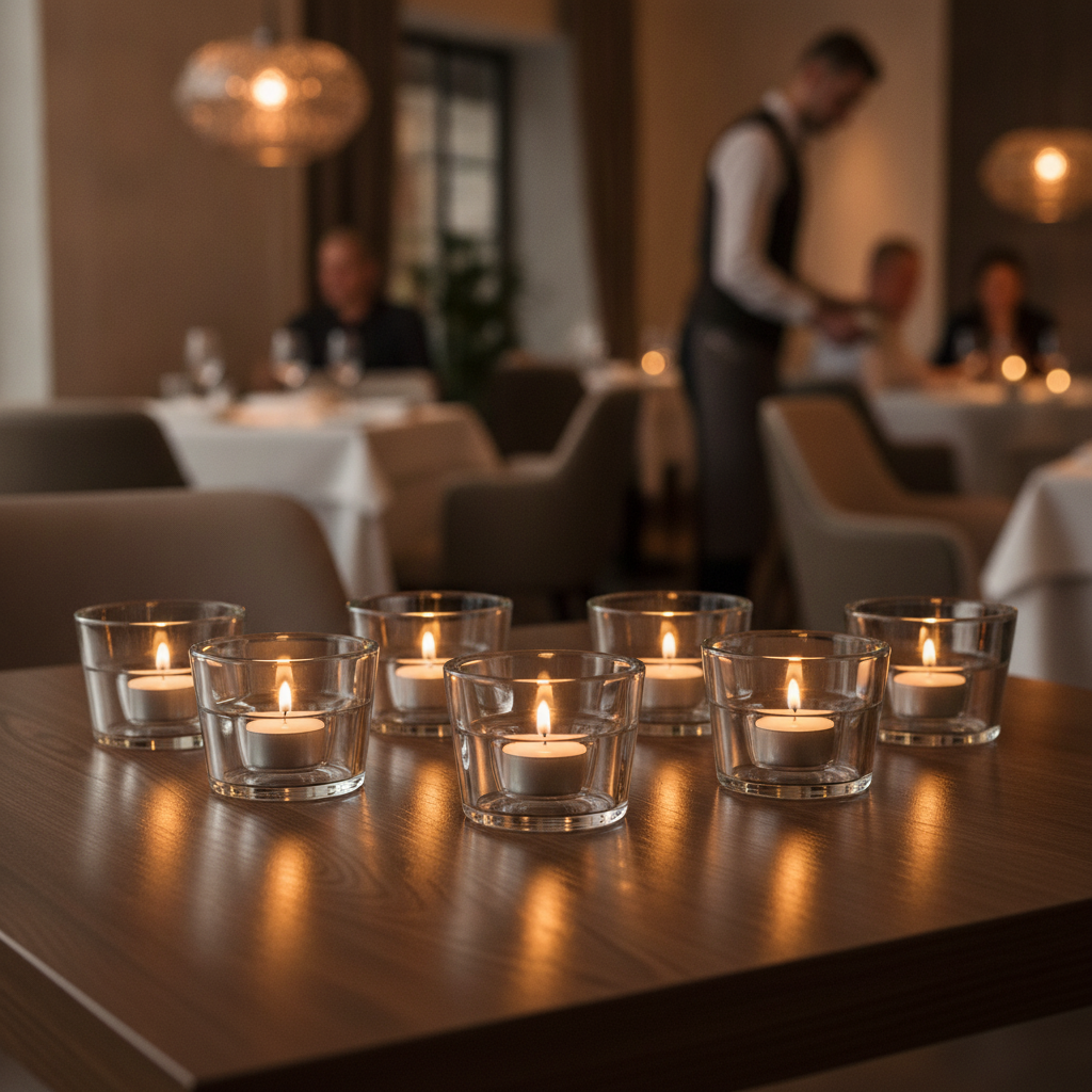 Soda Lime Clear Tealight Holders 60mm for Stylish Table Centrepieces (Pack of 6)