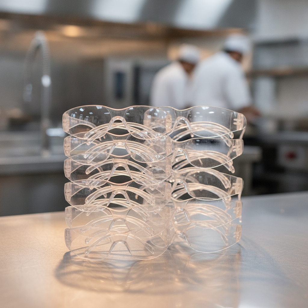 Polycarbonate Clear Safety Glasses for Busy Kitchens (Pack of 12)