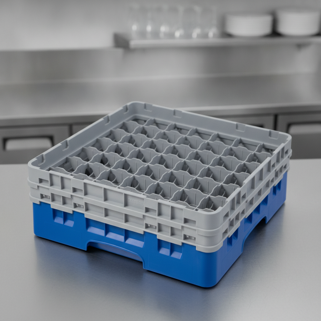Polypropylene Blue Camrack with 49 Compartments for Safe Transport