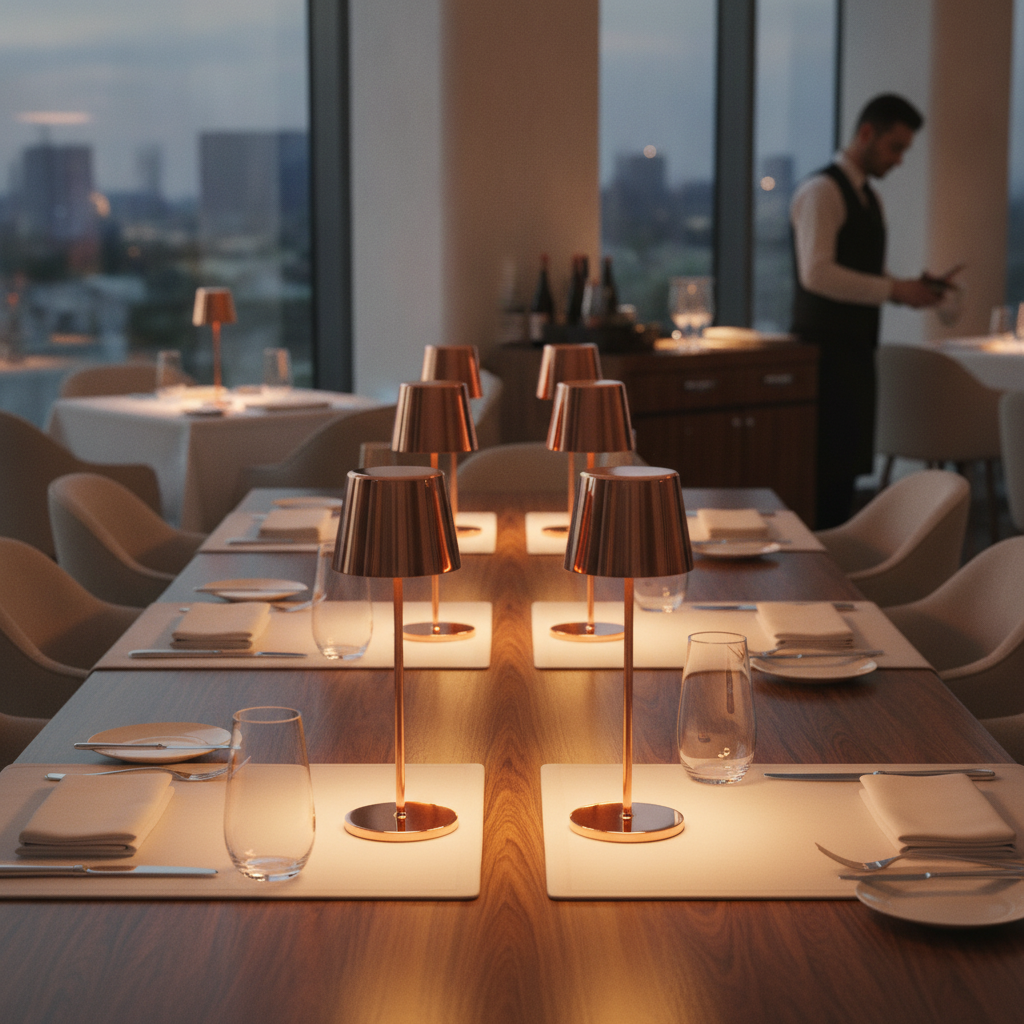 Aluminium Cordless LED Table Lamp 320mm for Indoor & Outdoor Use (Pack of 6)