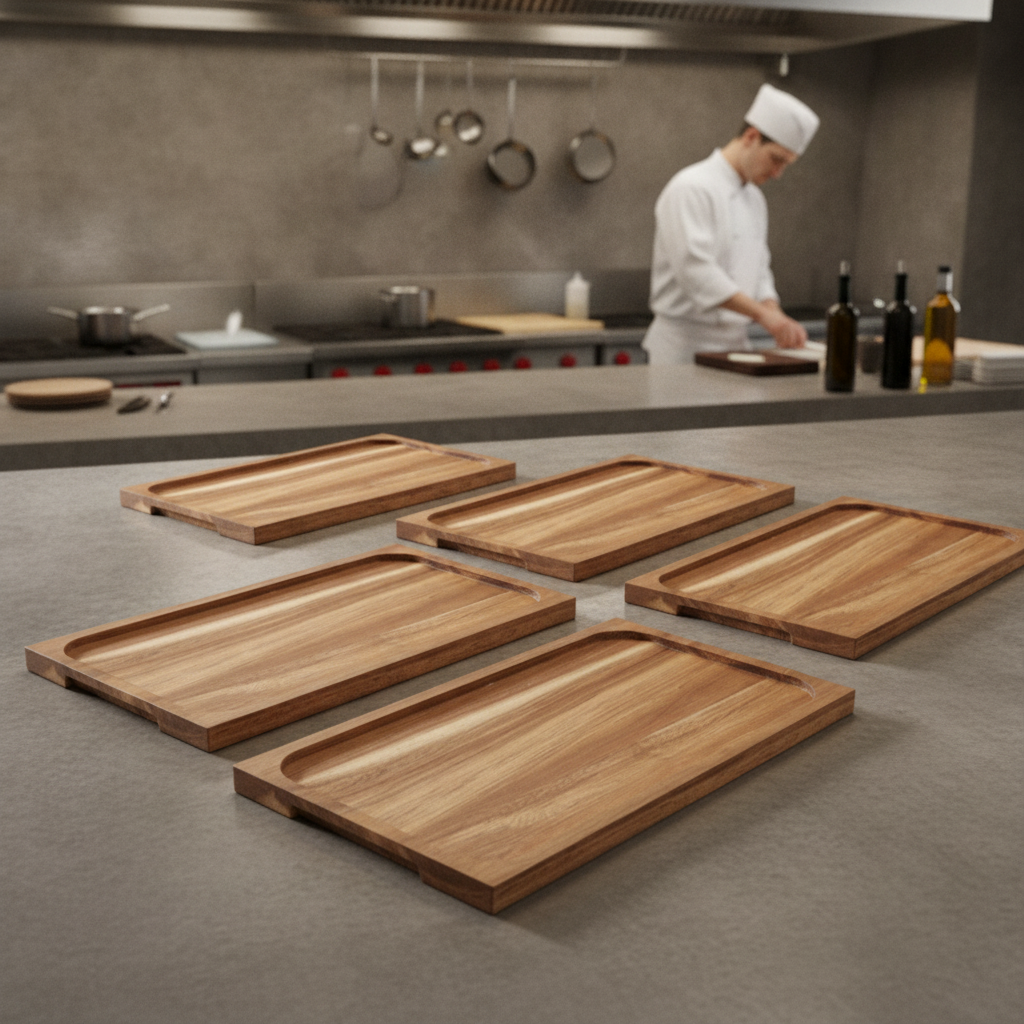 Acacia Wood Base 345x195mm for Professional Displays (Pack of 5)