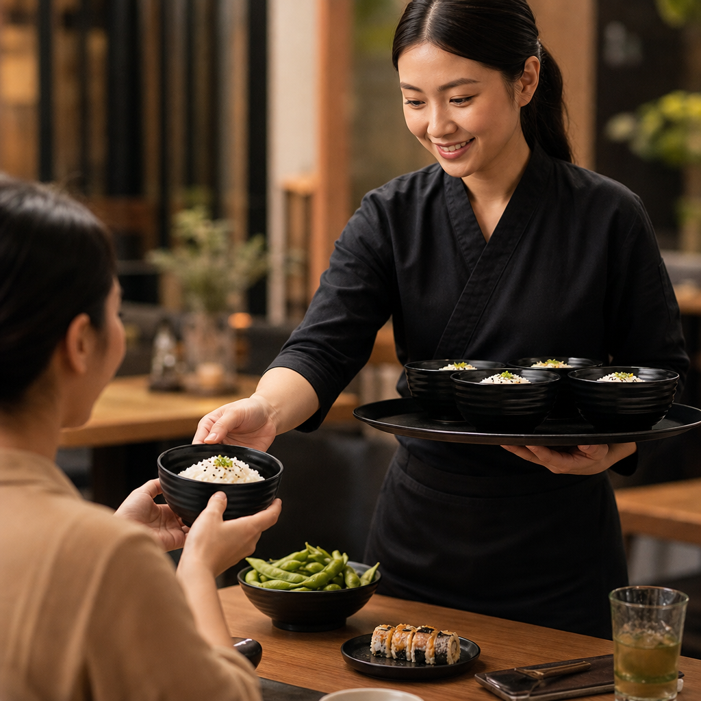 Rice Bowls 240ml Stoneware for Rustic Dining (Pack of 6)