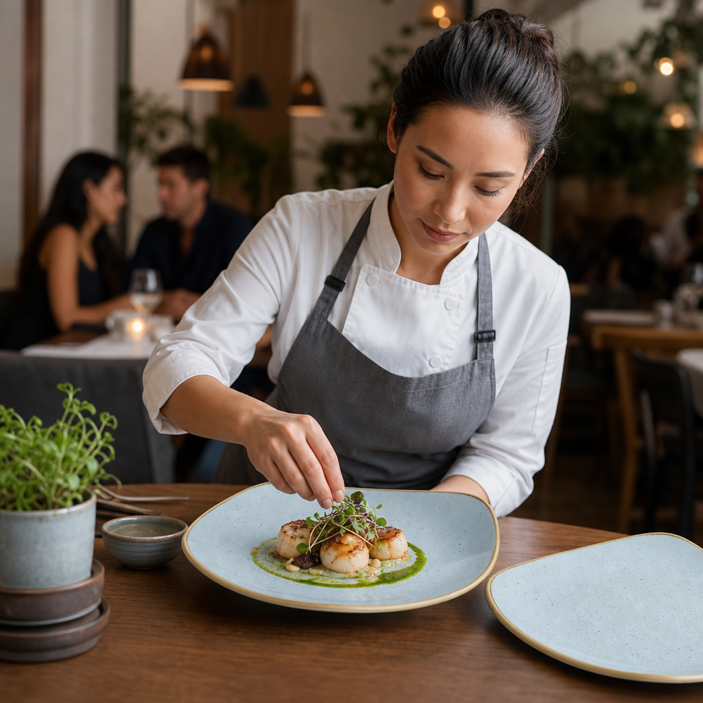 Plates Blue 285mm Duck Egg Blue Ceramic for Casual & Special Occasion Dining (Pack of 12)