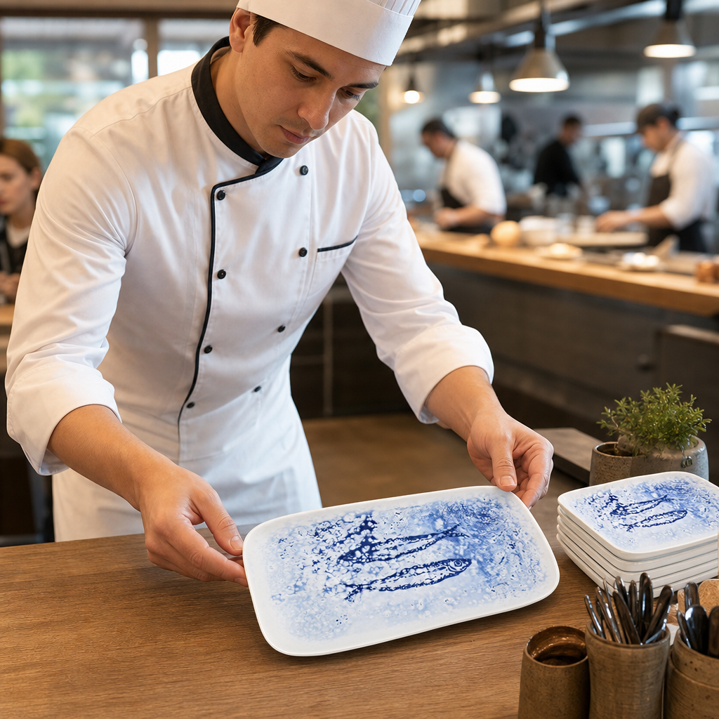Deep Trays 260x150mm Blue Vitrified Ceramic for Hospitality (Pack of 6)