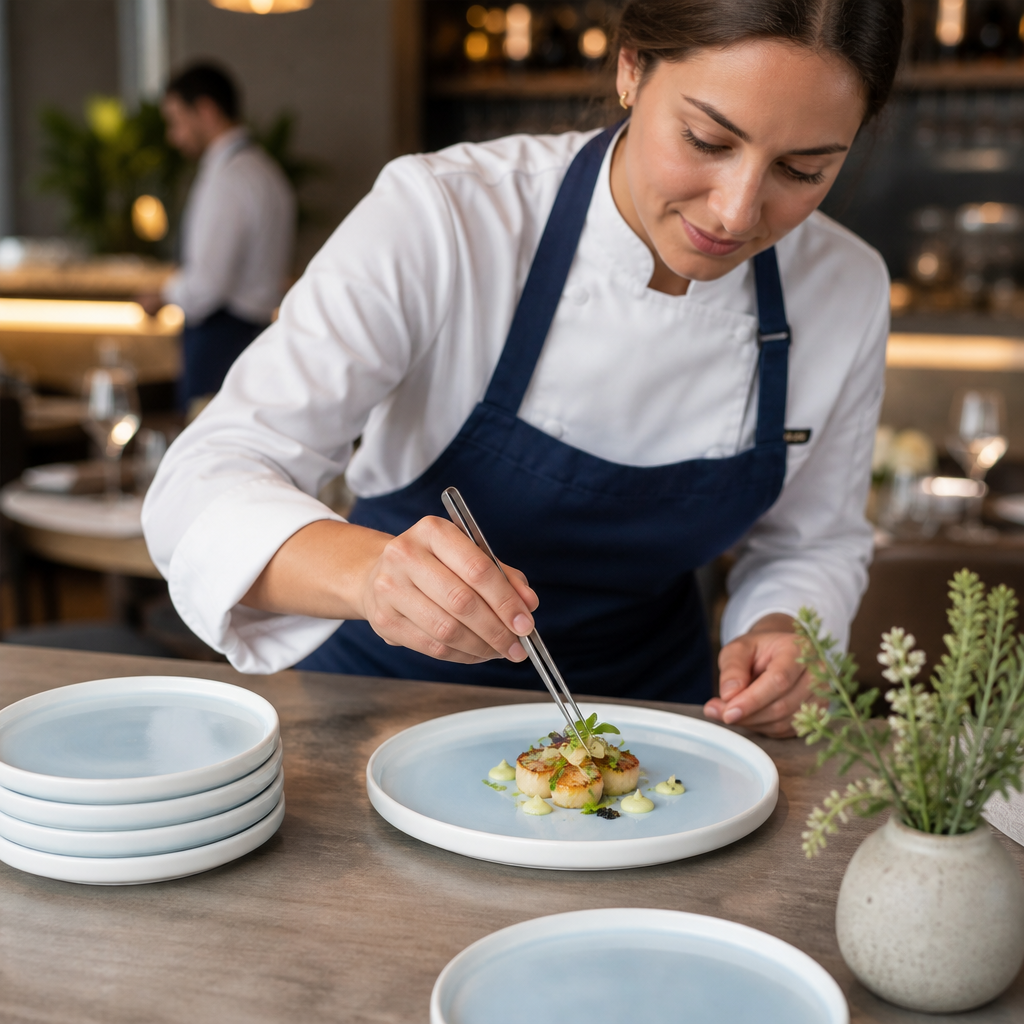 Plates 156mm Aqua Porcelain for Stylish Table Settings (Pack of 6)