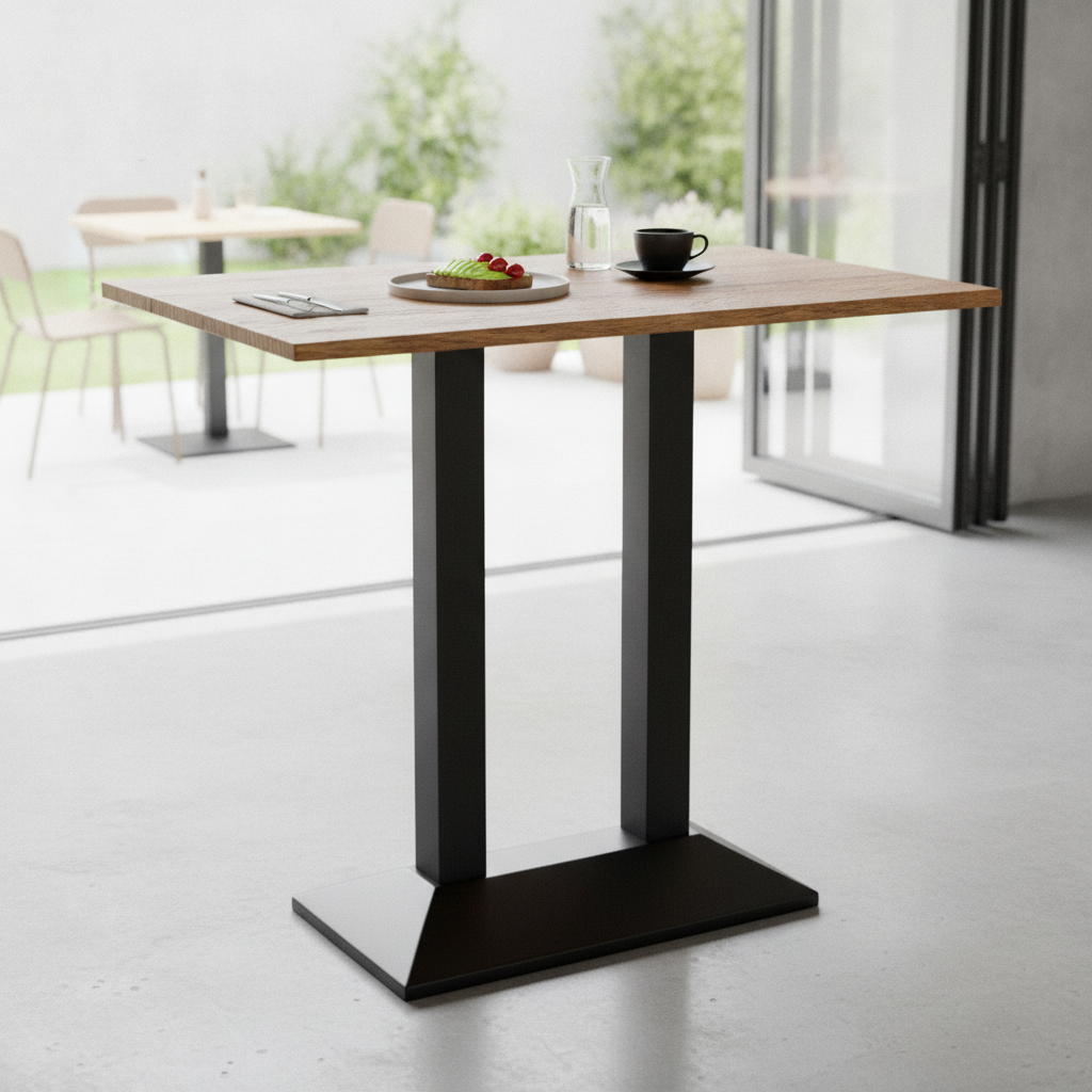 Planked Oak Rectangular Poseur Table 1200x700mm for Indoor & Outdoor Dining