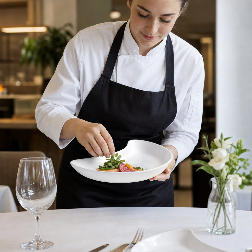 Crescent Salad Plates 202mm Porcelain for Casual Dining (Pack of 12)