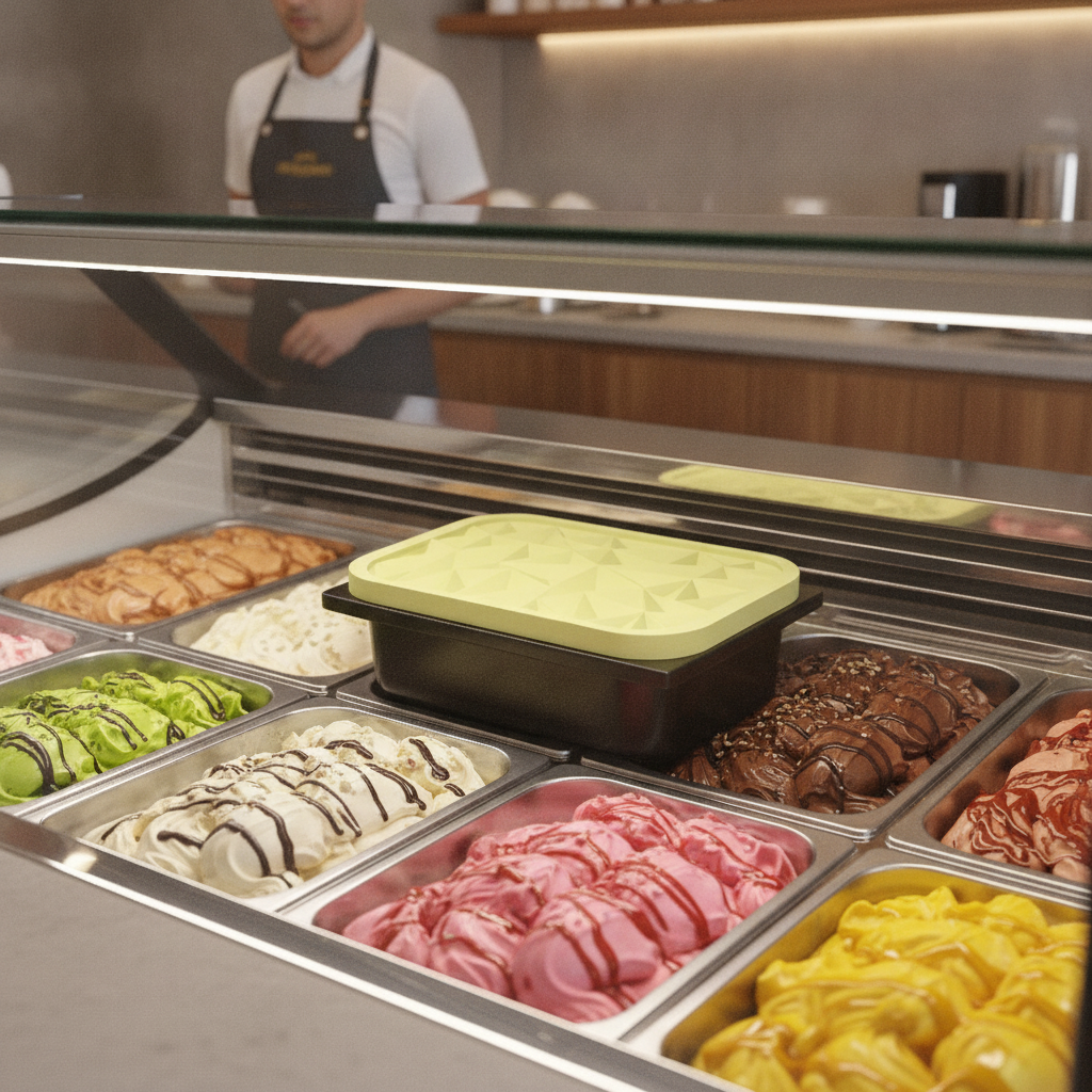 Silicone Gelato Pan Decorative Lid 361x251mm for Ice Cream Display