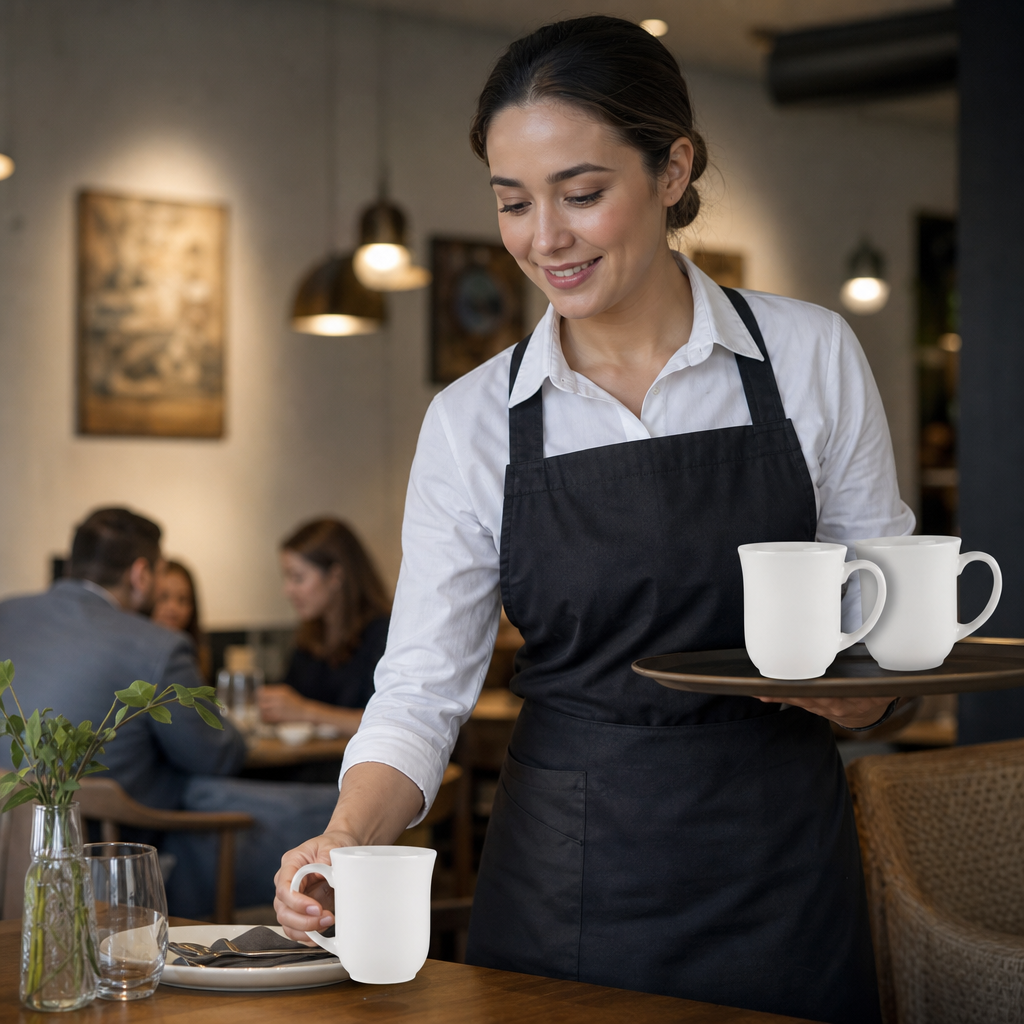 Elegant Mugs 284ml Porcelain for Catering Industry (Pack of 24)