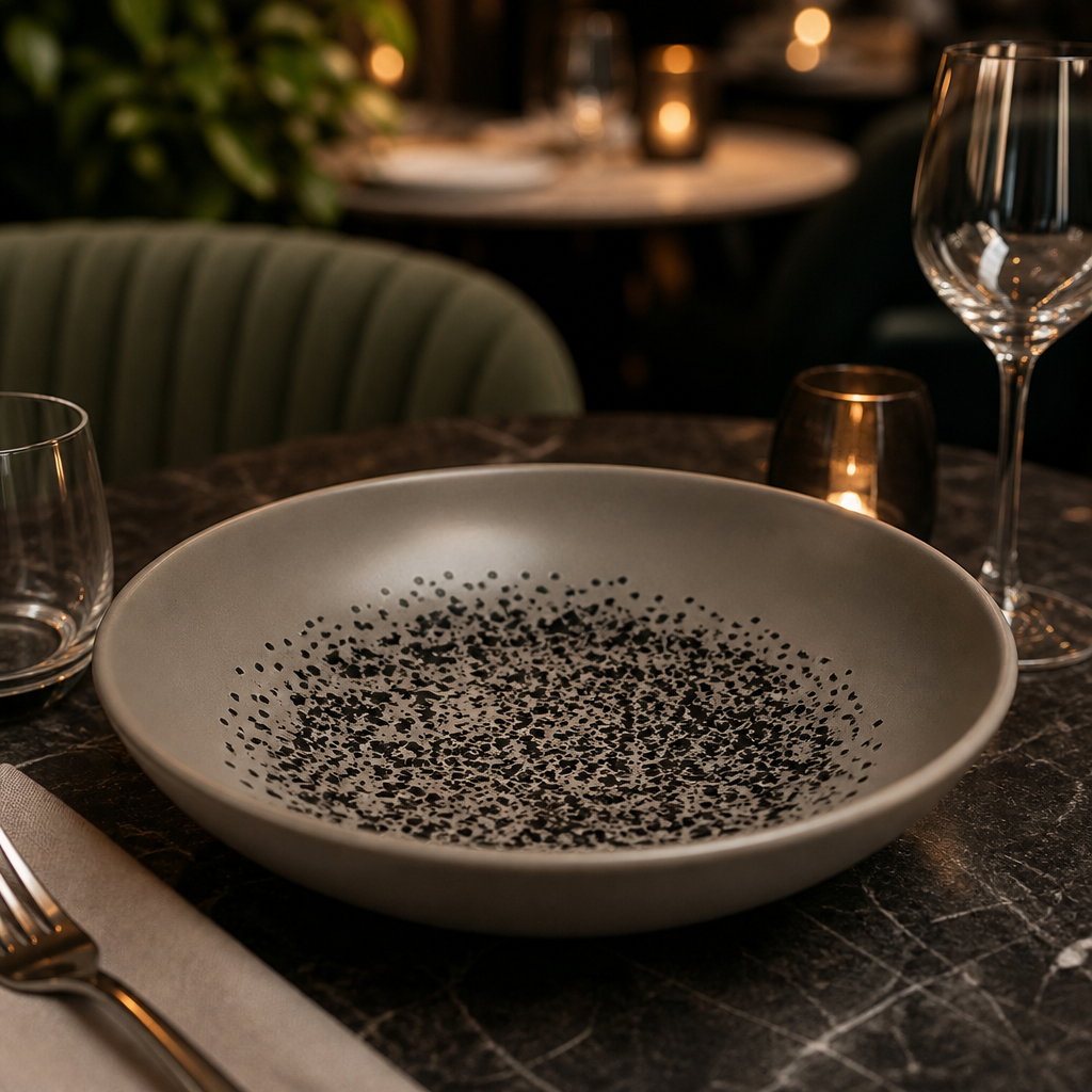 Caldera Bowls in Flint Grey for Fine Dining & Casual Settings