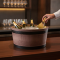 Wood Barrel End Wine and Champagne Bucket 8L for Bars & Restaurants