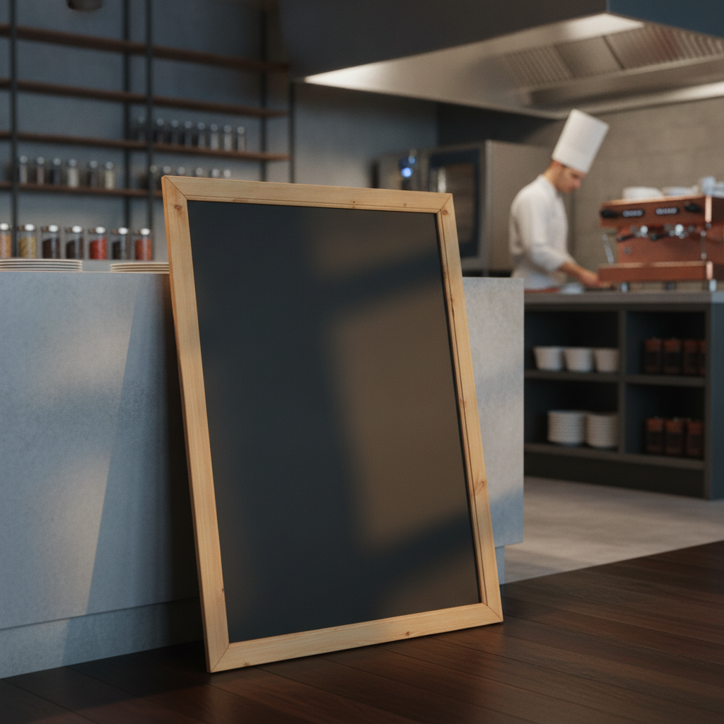 Wooden Blackboard with Antique Frame 936x636mm for Restaurants