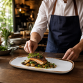 Oblong Chefs Plates Natural Porcelain for Farm-to-Table Dining (Pack of 12)