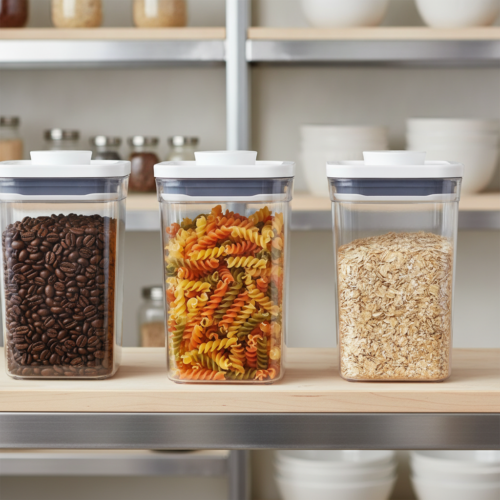 Plastic Square Food Storage Container 1L for Kitchen Use