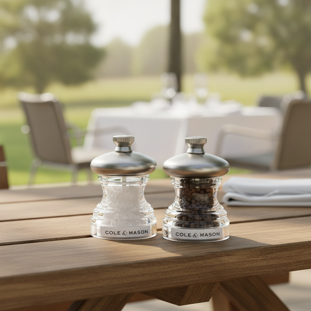 Stainless Steel Salt and Pepper Mill Set 65mm for Picnics & Outdoor Dining