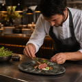 Chefs Plates x 347 173mm Black Vitrified Ceramic for Creative Plating (Pack of 6)