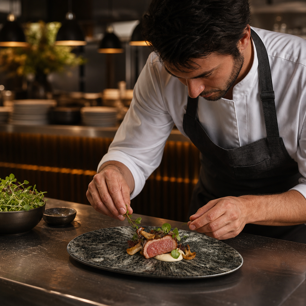 Chefs Plates x 347 173mm Black Vitrified Ceramic for Creative Plating (Pack of 6)