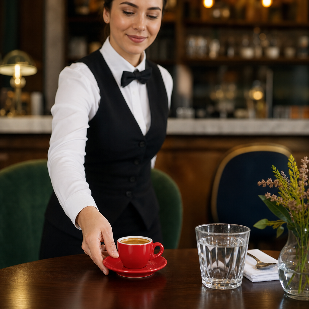 Espresso Saucers 117mm Red Stoneware for Cafés (Pack of 12)