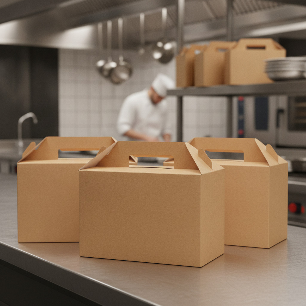 Large Paperboard Gable Boxes for Takeaway Food (Pack of 125)