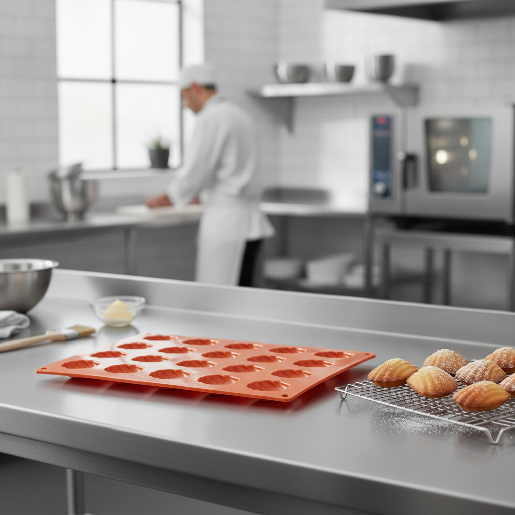 Silicone Non-Stick Mini Madeleine Mould for Bakeries (20 Cup)