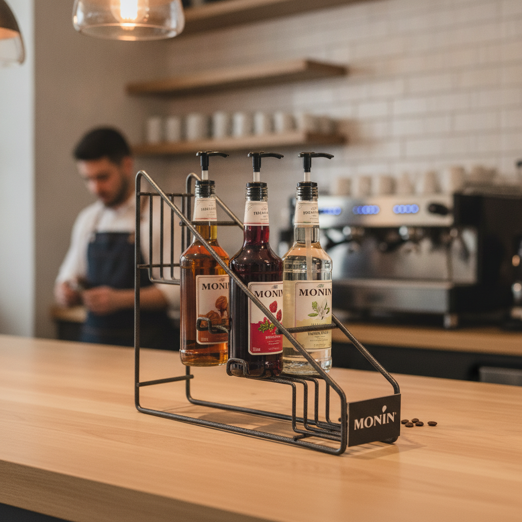 Metal Syrup Bottle Stand 330x400mm for Coffee Shops & Cafés