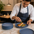 Walled Plates 206mm Blue Vitrified Ceramic for Stylish Dining (Pack of 6)