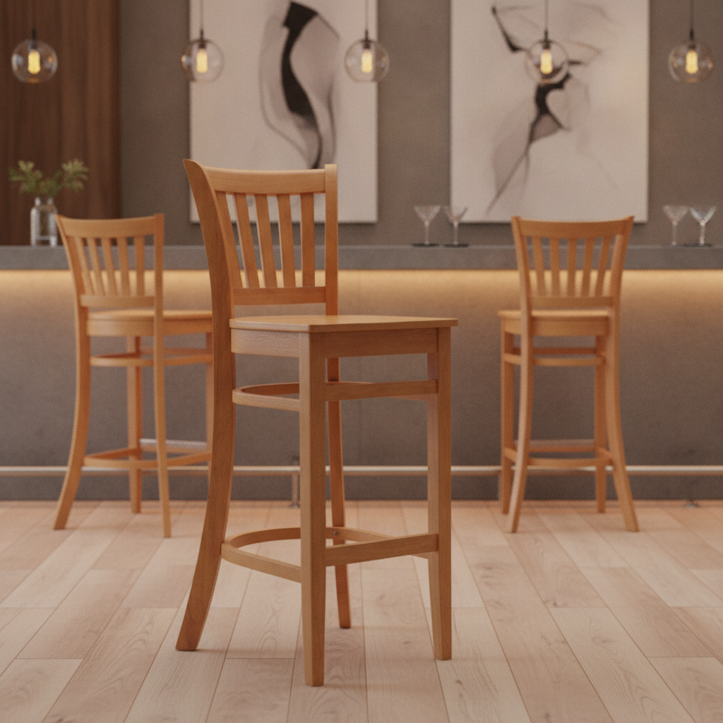 Rubber Wood Bar Chair 1010x410mm for Hospitality Settings