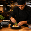 Alumina Bowls 155mm Black Vitrified Ceramic for Dining (Pack of 12)
