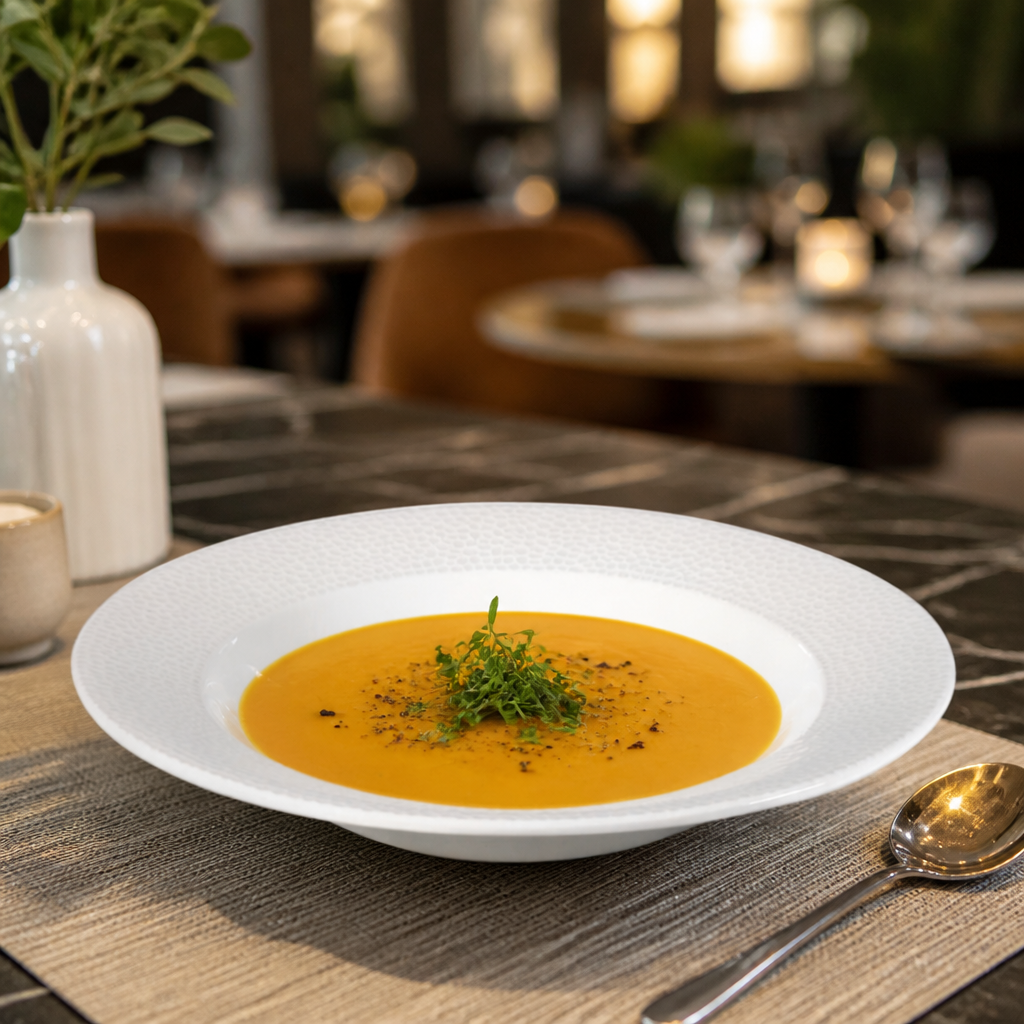 Isla Rimmed Soup Bowl 500ml in White for Stylish Dining
