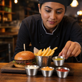 Sauce Cups 40ml Stainless Steel for Dips & Dressings (Pack of 12)