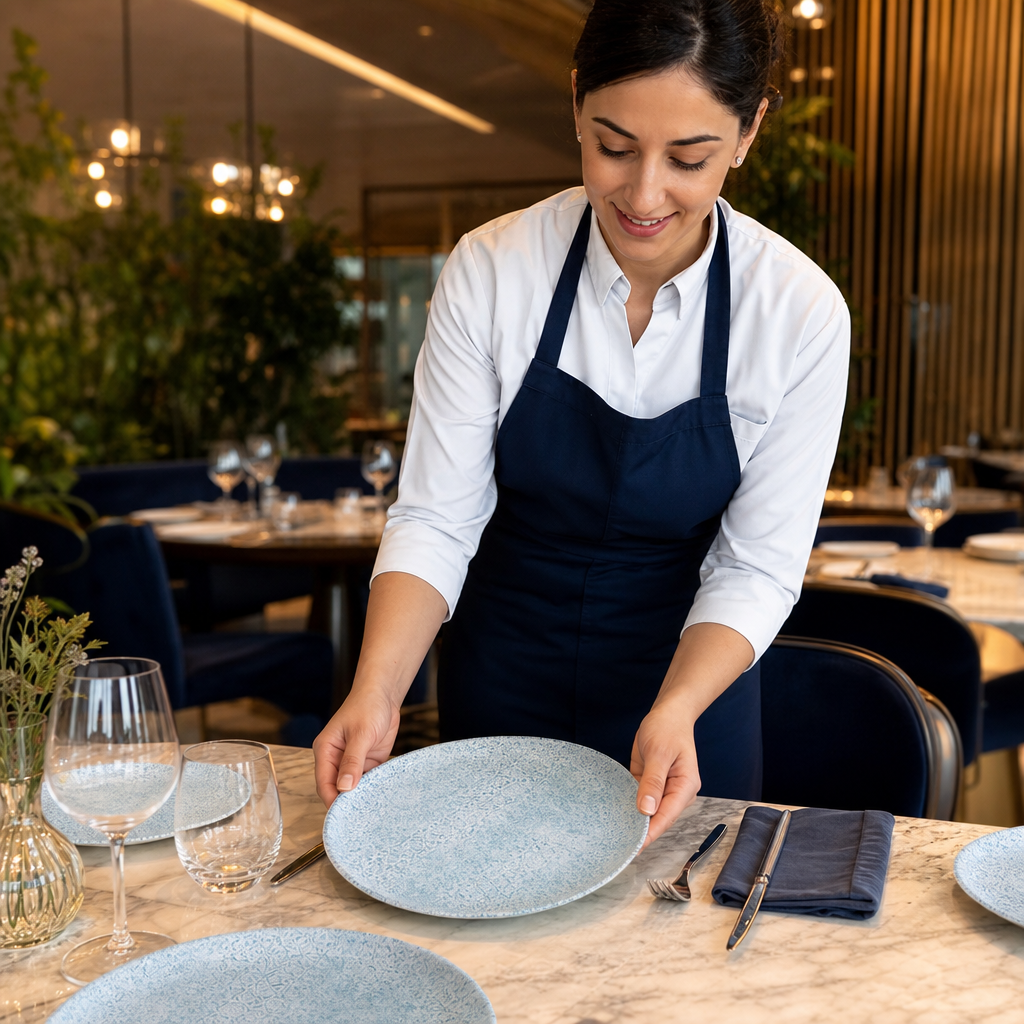 Coupe Plates 288mm Aqua Vitrified Ceramic for Dining (Pack of 12)