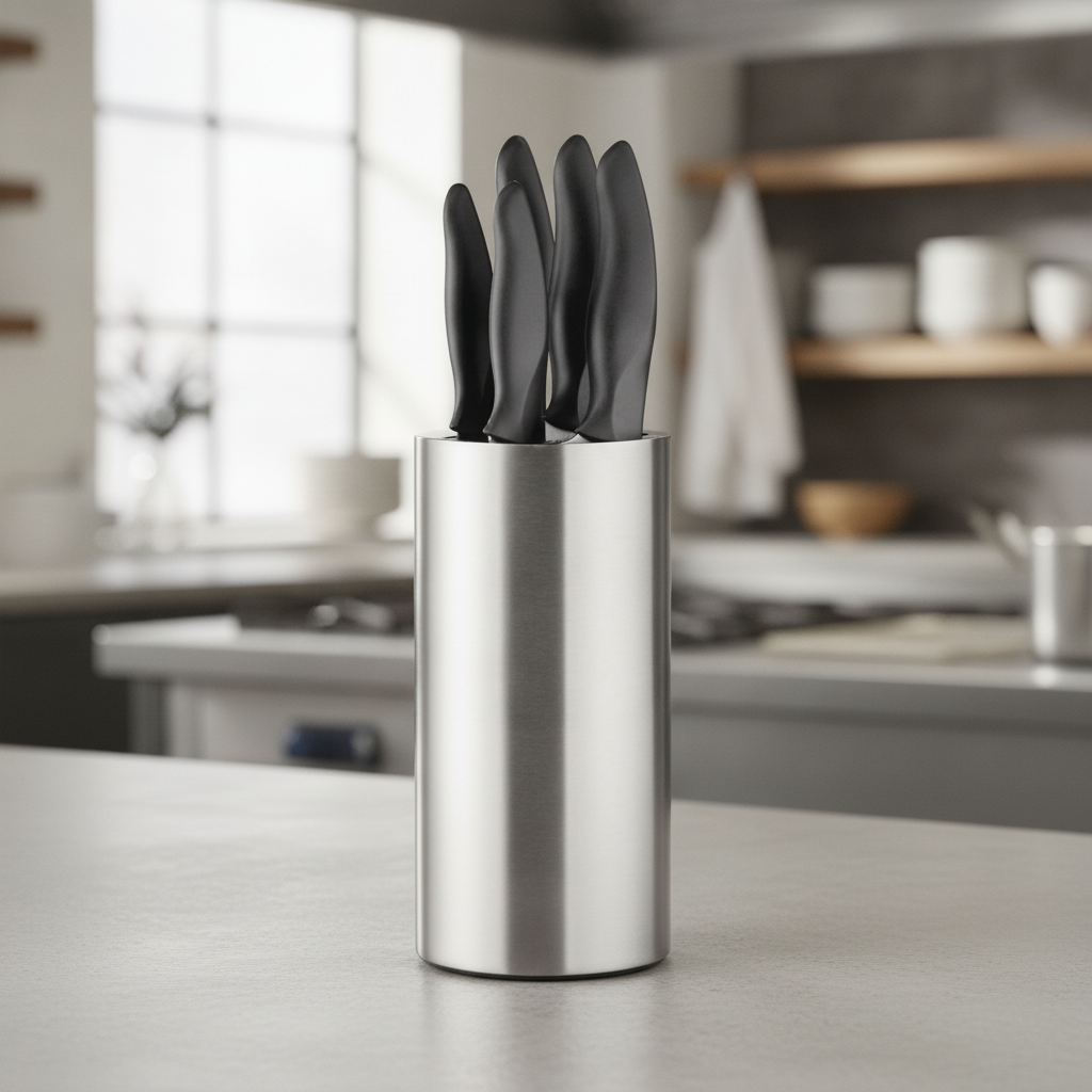 Stainless Steel Knife Set with Block for Efficient Kitchen Use