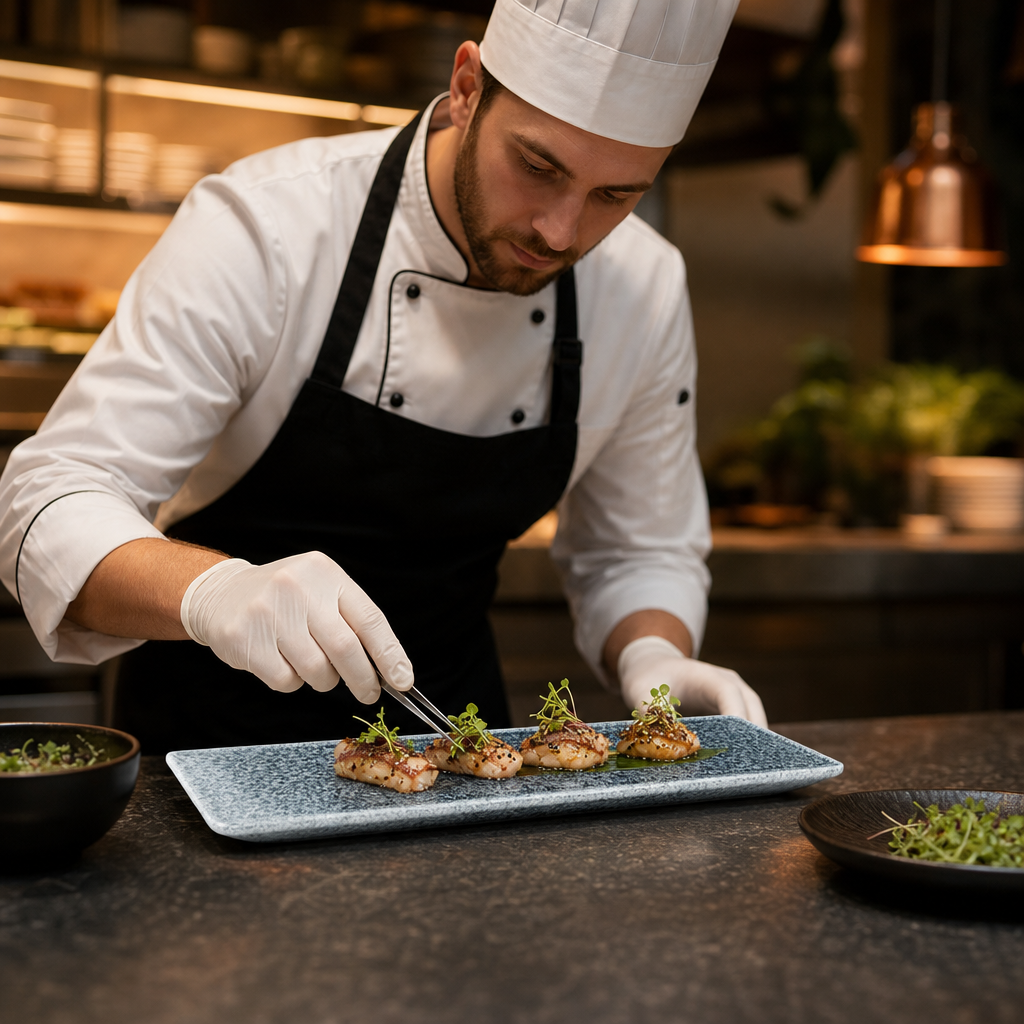 Oblong Plates x 330 110mm Vitrified Ceramic for Catering (Pack of 6)