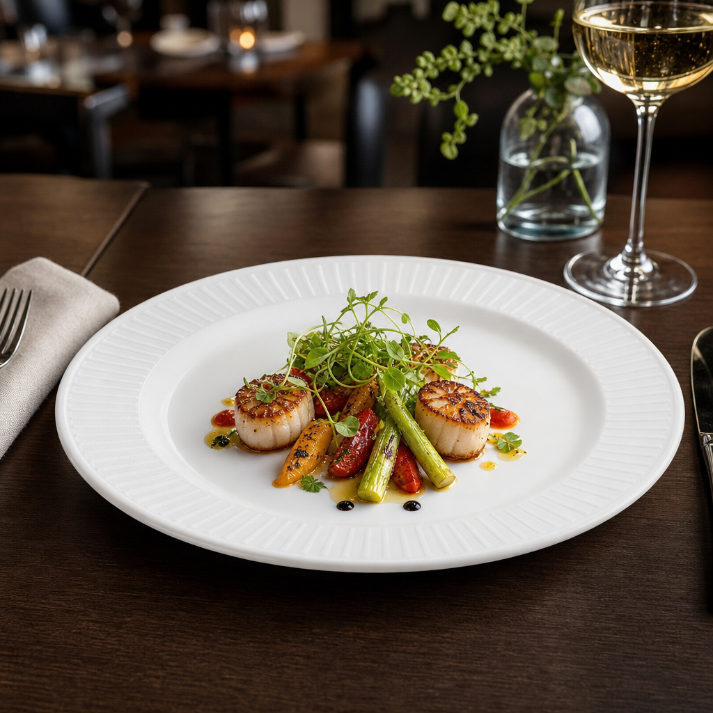 Rimmed Plates 170mm White Ceramic for Culinary Presentation (Pack of 12)