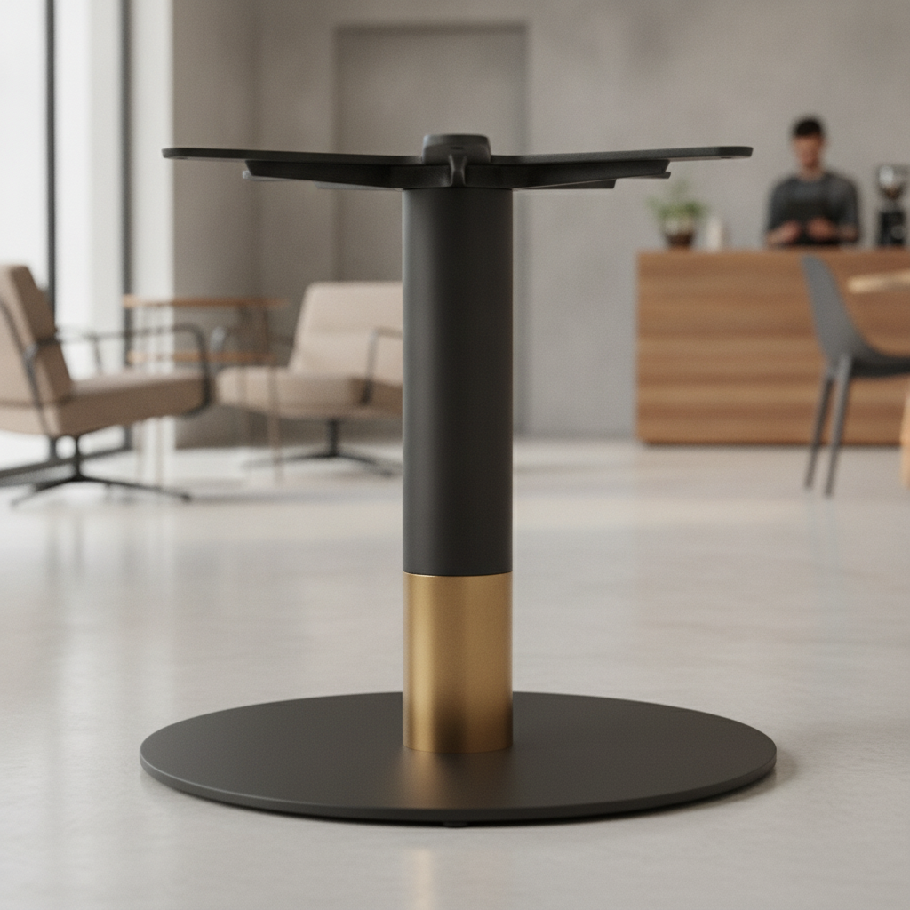 Steel Round Coffee Table Base Black 420mm for Indoor Use