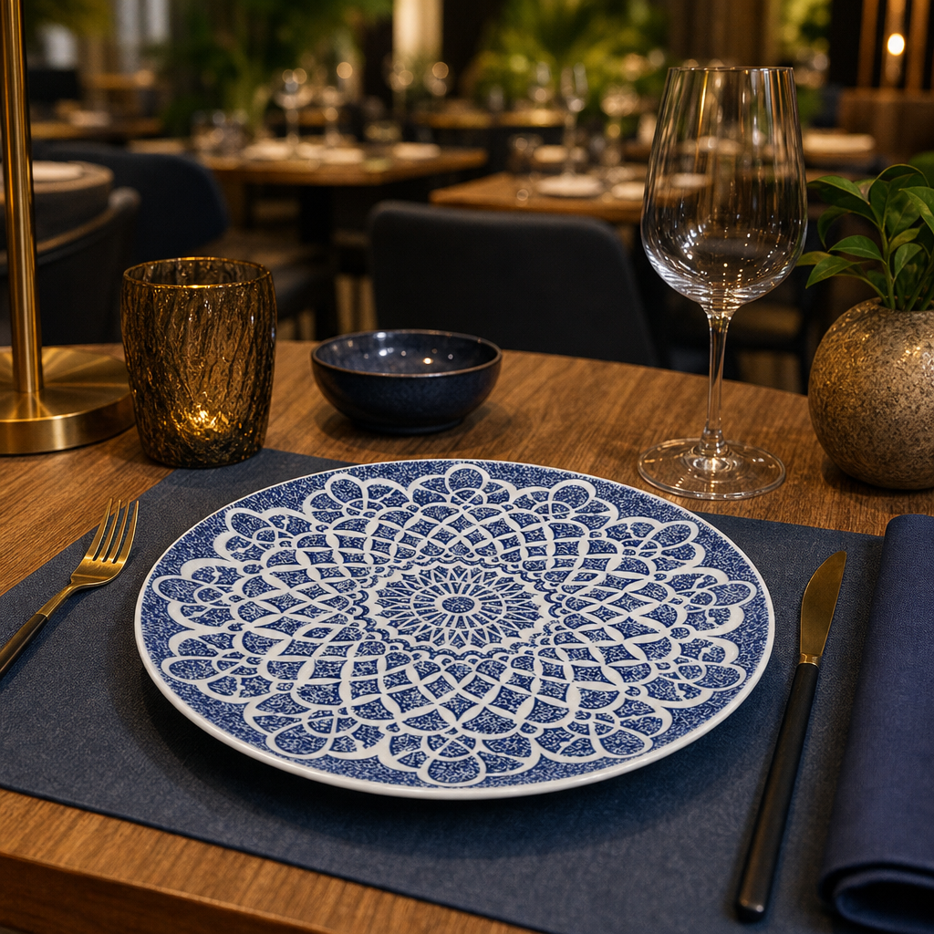 Coupe Plates Nomad 255mm Blue Porcelain for Dining Experiences (Pack of 12)