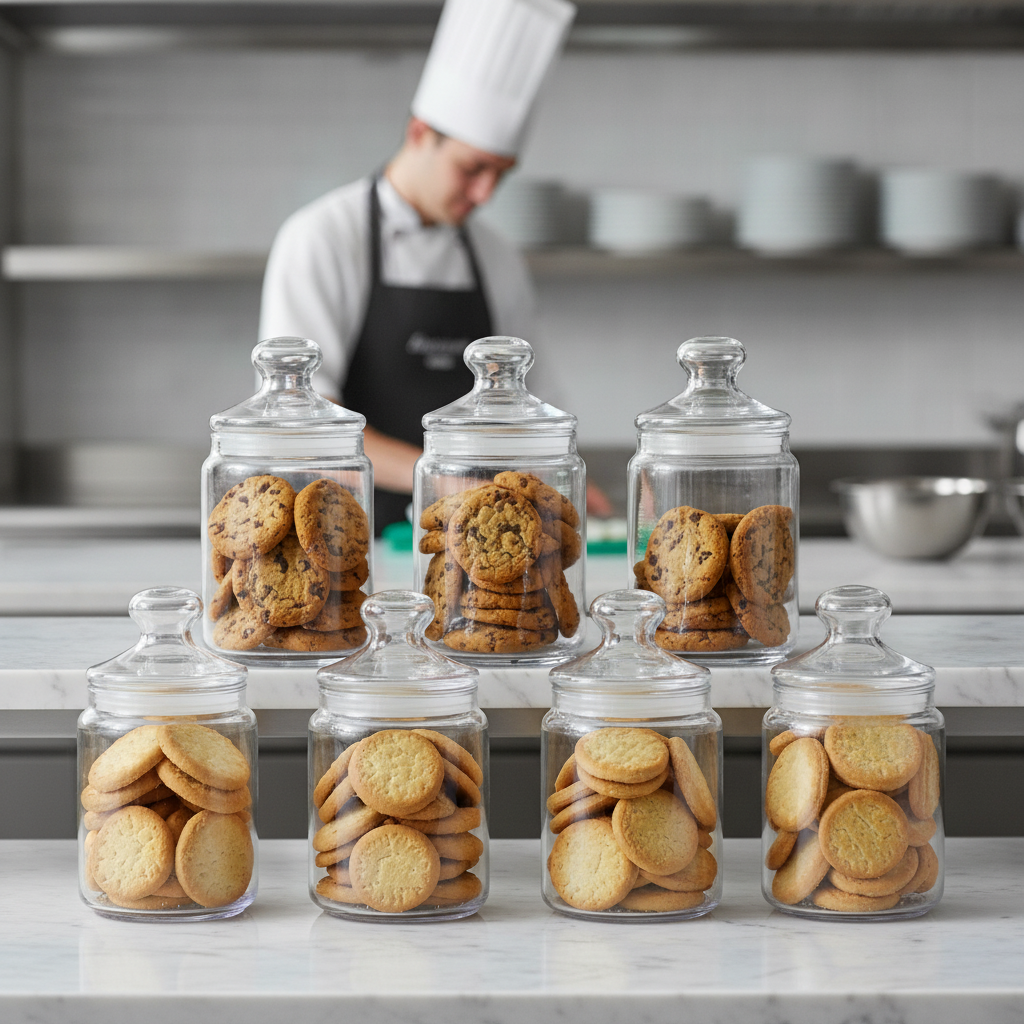 Glass Storage Jars 2L for Cookies and Biscuits (Pack of 6)