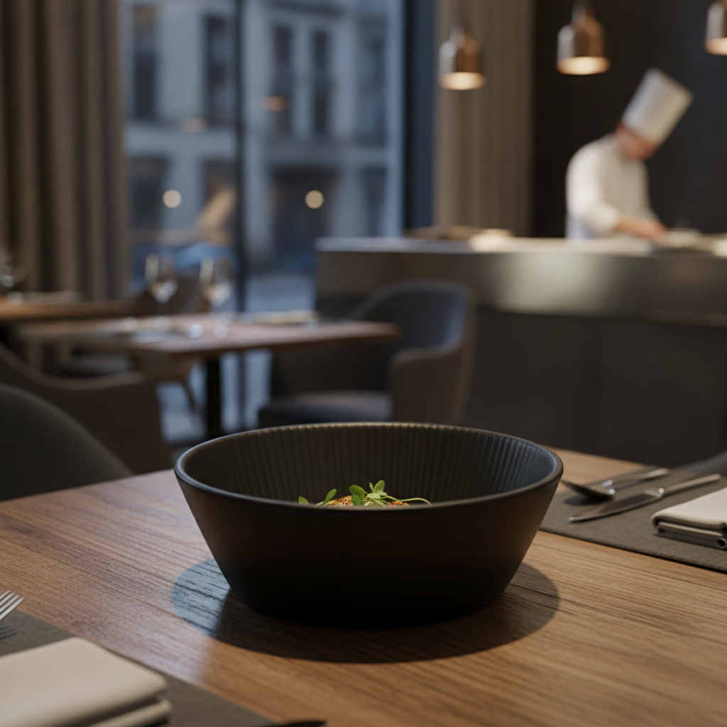 Melamine Black Bowl 155mm for Stylish Dining