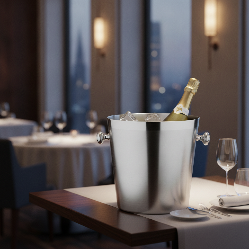 Stainless Steel Wine Cooler 250mm for Elegant Table Service