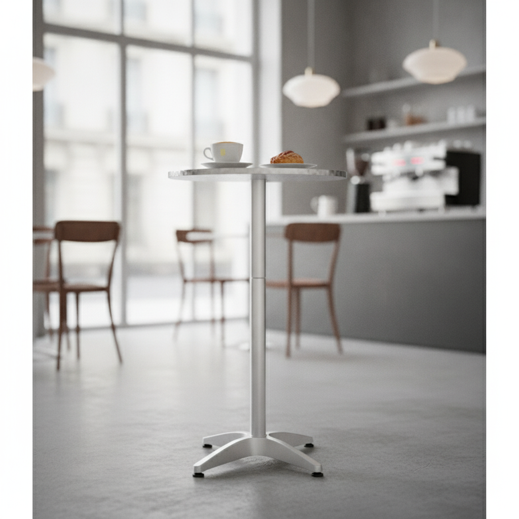 Stainless Steel and Aluminium Poseur Table 600mm for Bars & Cafés