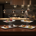 China 2 Tier Rectangular Plate Tower 300mm for Food Presentation (Pack of 2)