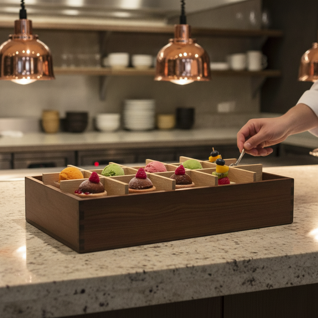 Wood Insert for GN 1/1 Wooden Boxes for Serving Cold Treats