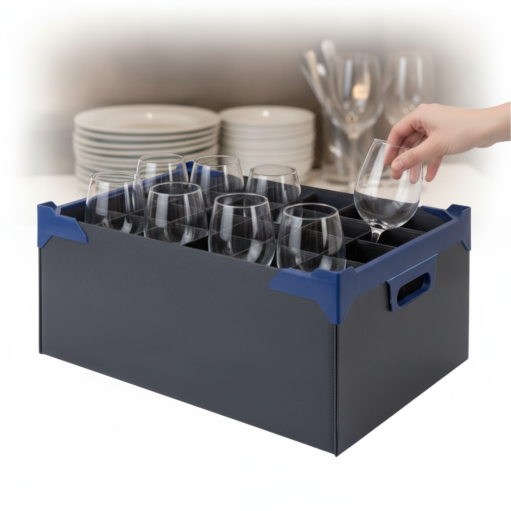 Plastic Wine Glass Carry Box for Safe Transport (Pack of 5)
