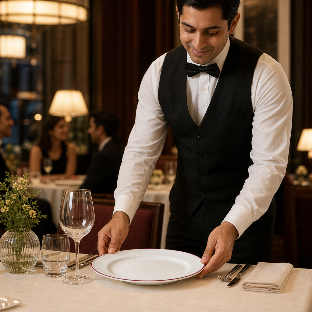 Plates 285mm Maroon China for Elegant Dining (Pack of 6)